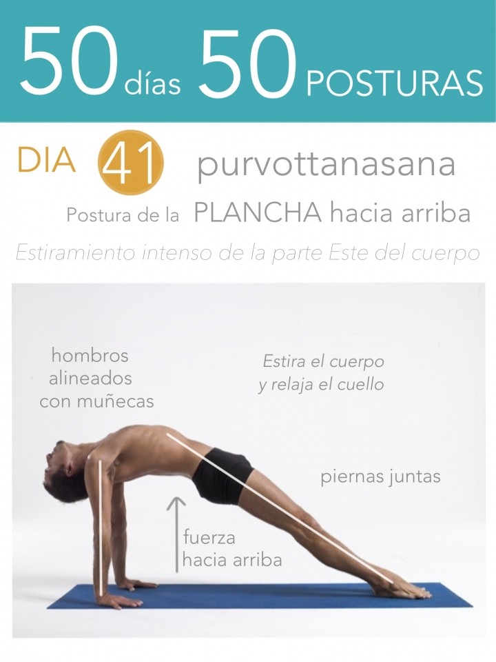 50 días 50 posturas. Día 41. Postura de la plancha hacia arriba